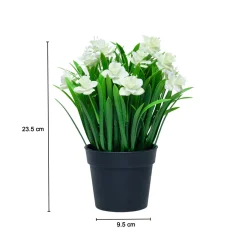 White Artificial Flower With Pot
