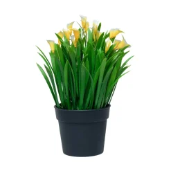 White Artificial Flower With Pot