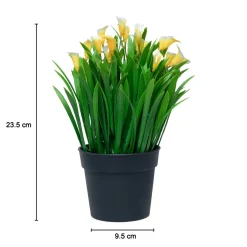 White Artificial Flower With Pot