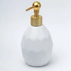 White Ceramic Bathroom Set Of 4 - Stone Finish, Bath Accessories