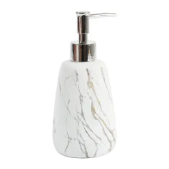 White Ceramic Bathroom Set Of 4 - Stone Finish, Bath Accessories