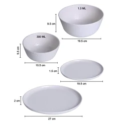 White Dinner Sets - 20 Pcs