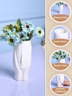 White Glossy Ceramic Vase - Stylish Simplicity