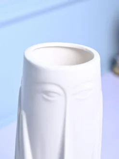 White Glossy Ceramic Vase - Artistic Elegance