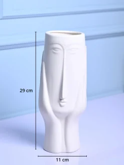White Glossy Ceramic Vase - Artistic Elegance
