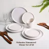 White Hammered Melamine Dinner Set – 12 Pcs