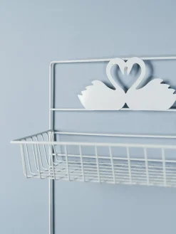 White Metal Wall Mounted Organizer & Storage