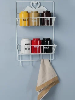 White Metal Wall Mounted Organizer & Storage