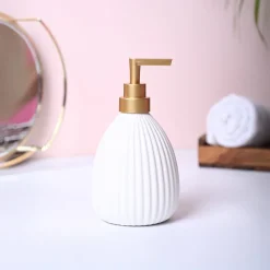 White Purity Soap Dispenser - Cylindrical Shape