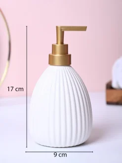 White Purity Soap Dispenser - Cylindrical Shape