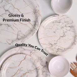 White Static Melamine Dinner Set – 12 Pcs
