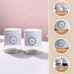 White Tea & Sugar Jar Set Of 2, Each 600mL