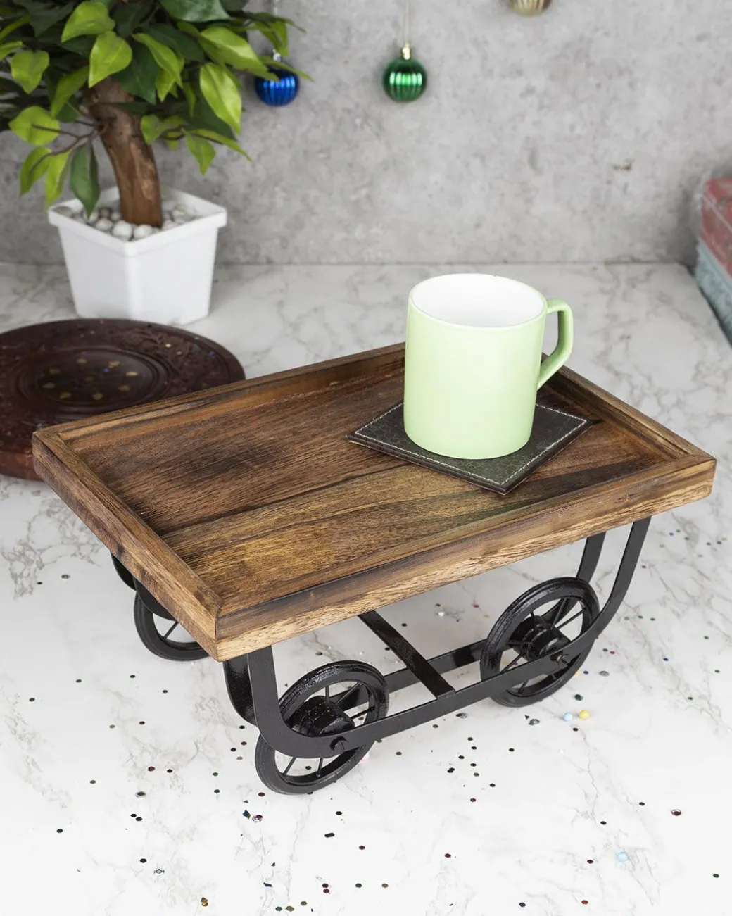 Wooden Serving Tray/Kart/Platters Thela for 'Dining Table"