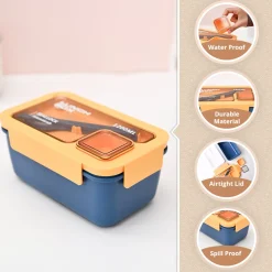 Yellow & Blue Lunch Box Set (1200ml + 40ml)