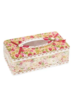 Yellow & Pink Tissue Box - 22.4 X 12.4 X 8.3Cm
