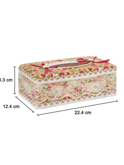 Yellow & Pink Tissue Box - 22.4 X 12.4 X 8.3Cm
